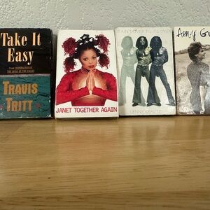 Lot of 4 Single Cassettes Travis Tritt Jackson Amy Grant Kravitz Tested Working